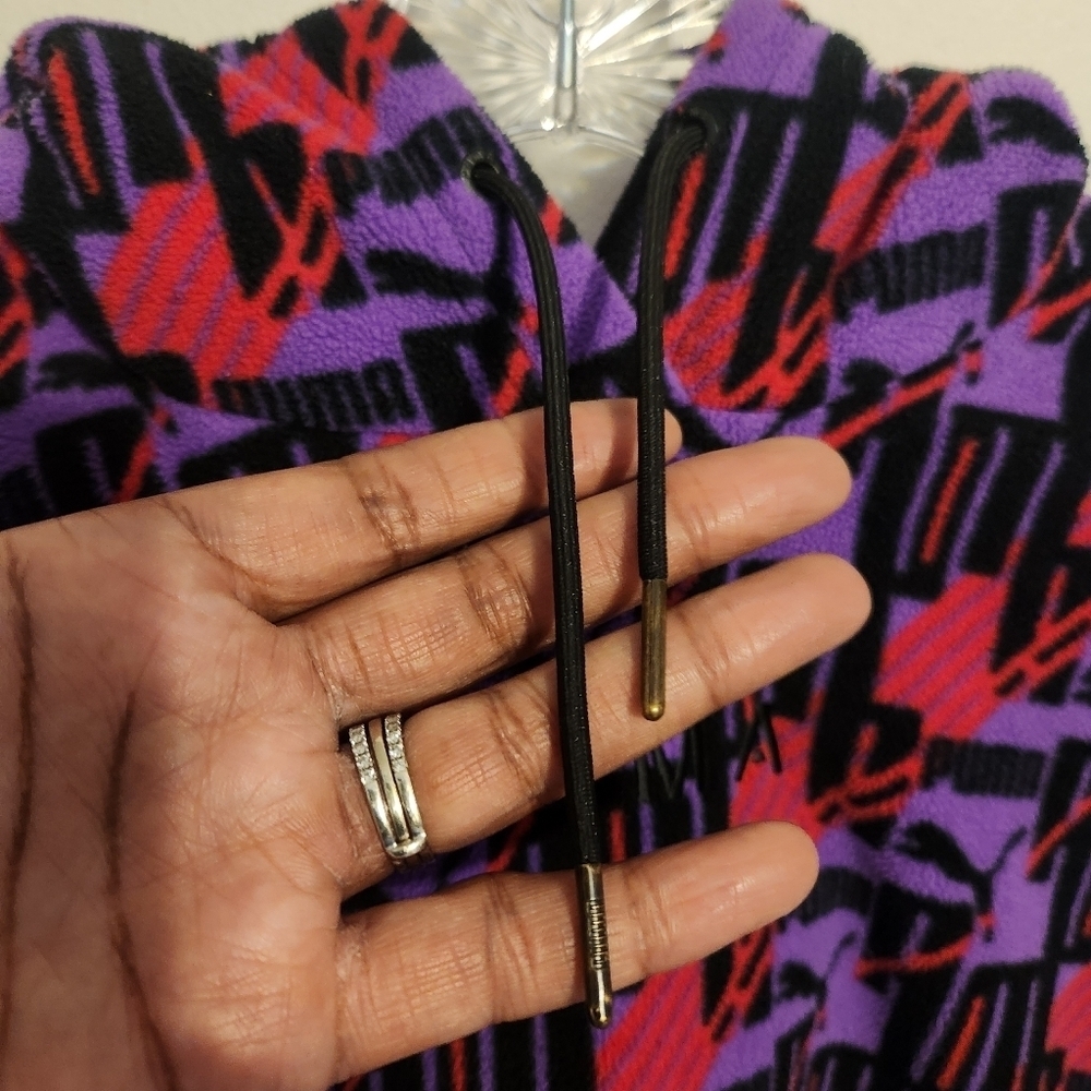 Puma | Women's Multi-Colored Graphic Print Hoodie Sweatshirt (Size Large) - Picture 3 of 12